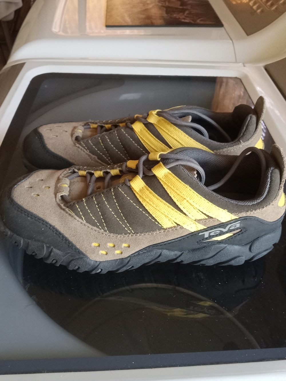 Teva Women's Gray and Yellow Trail Sneakers
